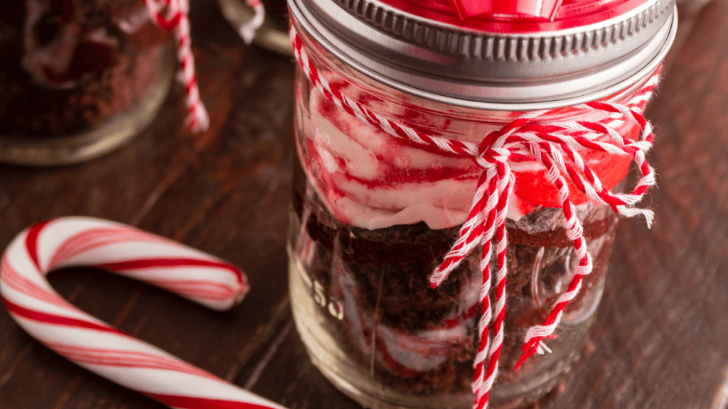 Peppermint Chocolate Cupcakes in a Jar