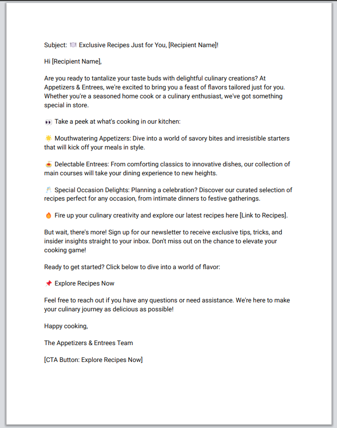 Sample Email Marketing Campaign